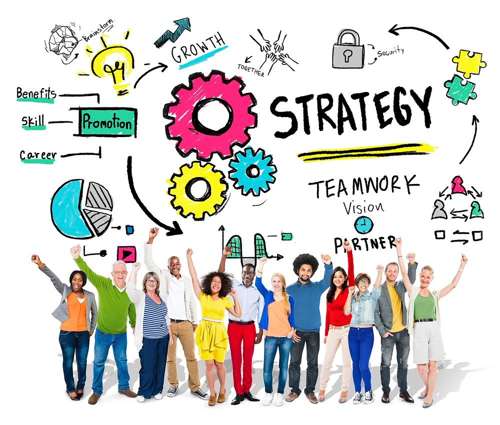 Strategy Solution Tactics Teamwork Growth Vision Concept