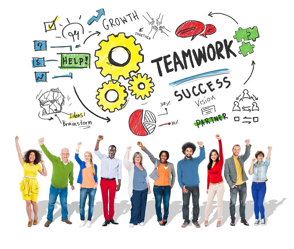 Teamwork Team Together Collaboration People Celebration Success Concept