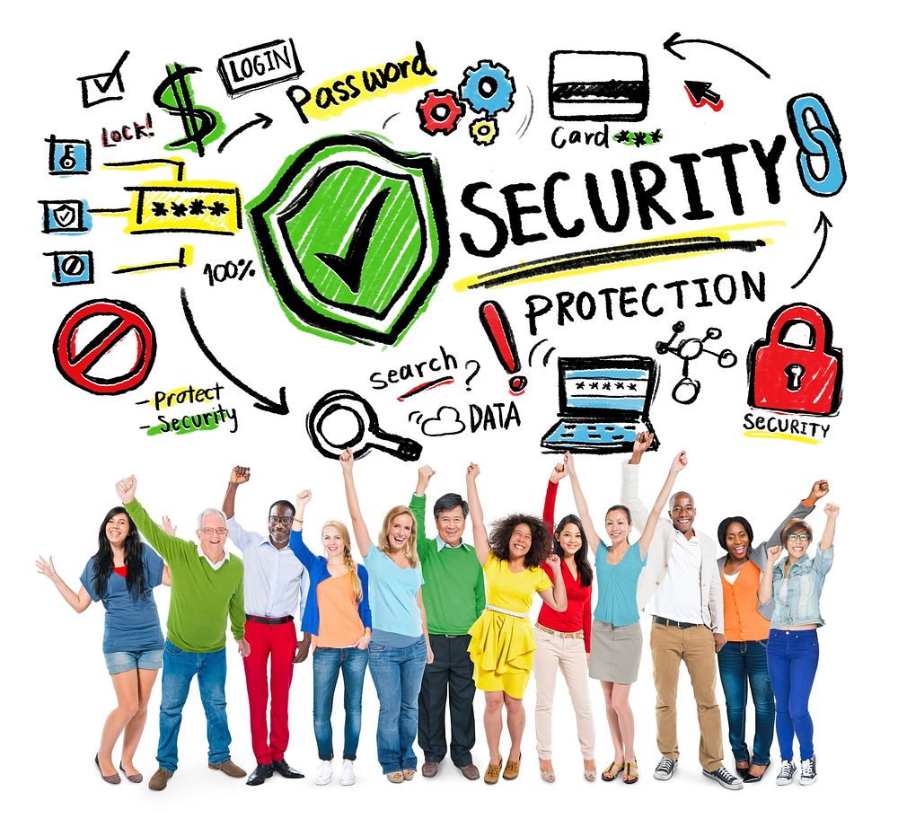Ethnicity People Cheerful Winning Security Protection Concept