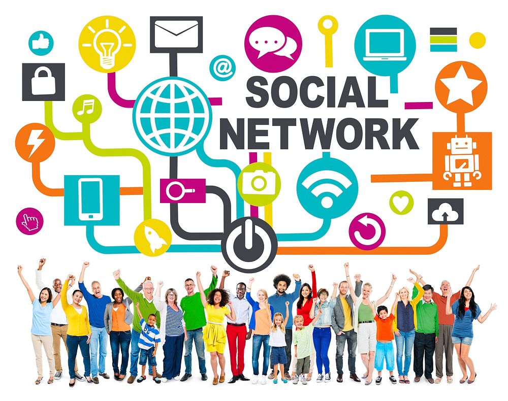 People Celebration Success Connection Communication Social Network Concept