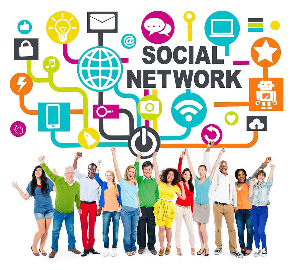 People Celebration Success Connection Communication Social Network Concept