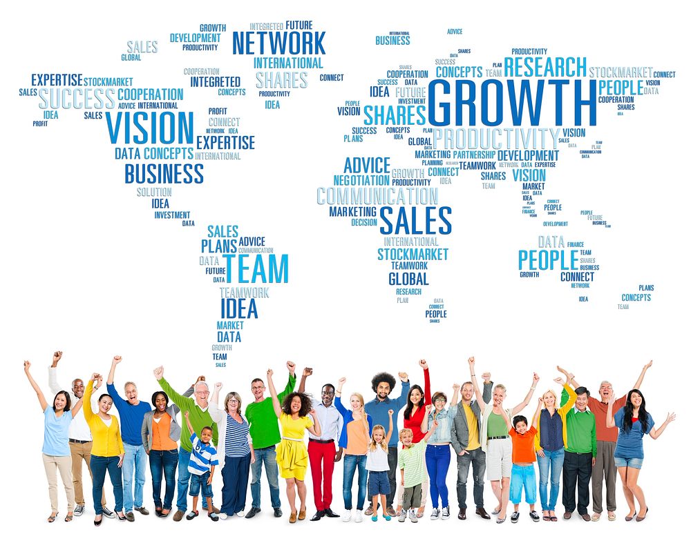 Global Business People Corporate Celebration Success Growth Concept