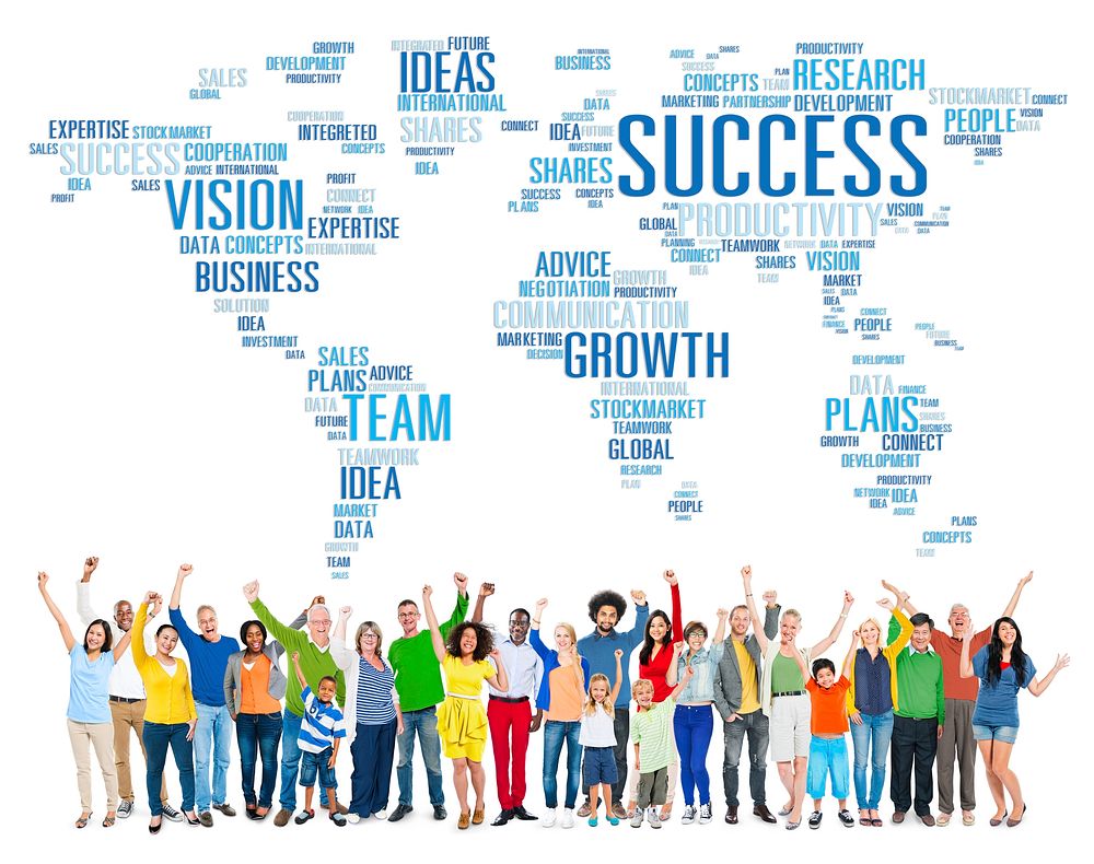 Global Business People Corporate Celebration Success Growth Concept