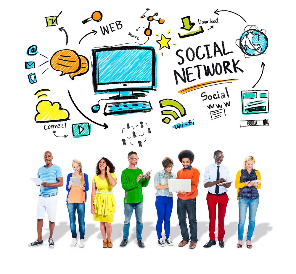 Social Network Social Media Diversity People Technology Concept