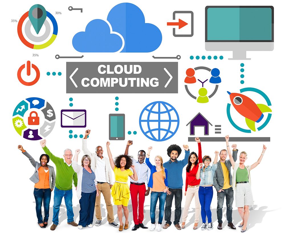 People Celebration Global Communications Cloud Computing Concept