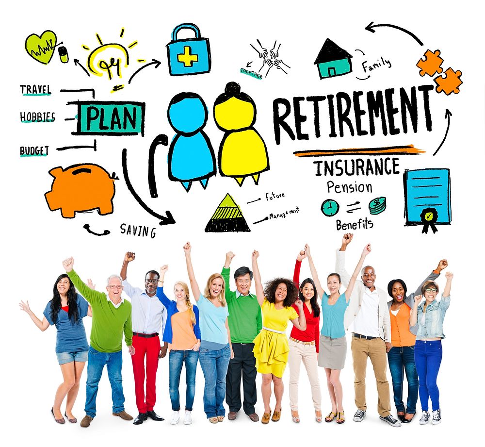Diversity Casual People Retirement Celebration Career Goal Concept
