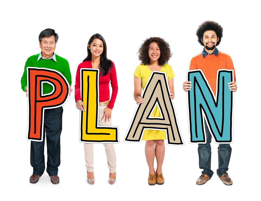 DIverse People Holding Text Plan