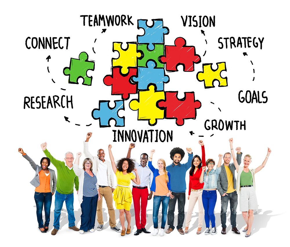 Teamwork Team Connection Strategy Partnership Support Puzzle Concept