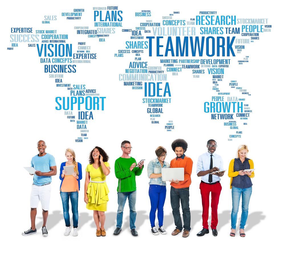Global People Digital Device Technology Teamwork Concept