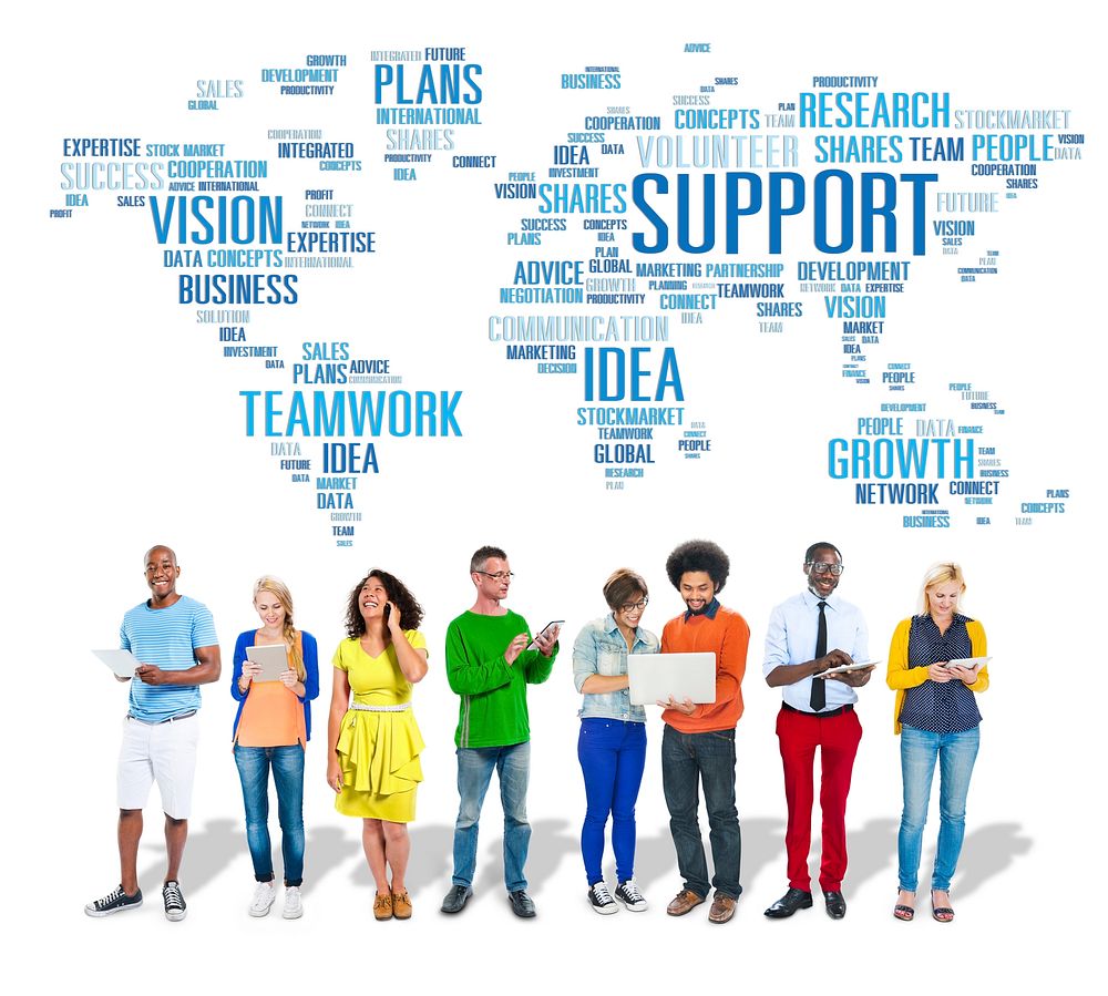 Global People Digital Device Technology Support Concept