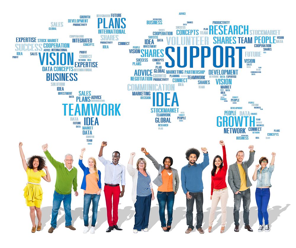 Global People Celebration Success Support Teamwork Concept