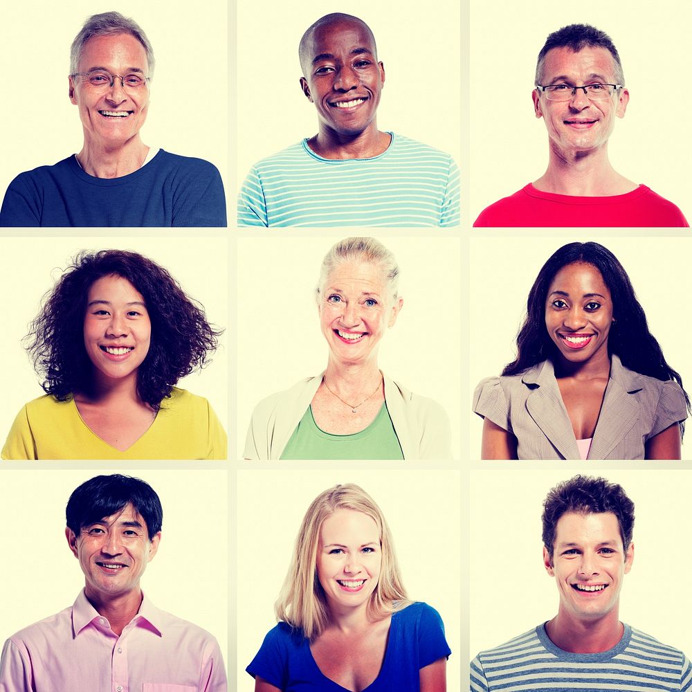 Protrait of Group Diversity People Community Happiness Concept