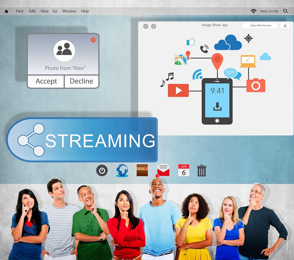 Online Streaming Technology Transfer Wireless Technology Concept