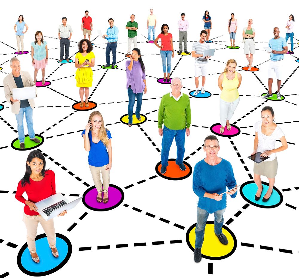 Group Of Multi-Ethnic People Social Networking And Connecting