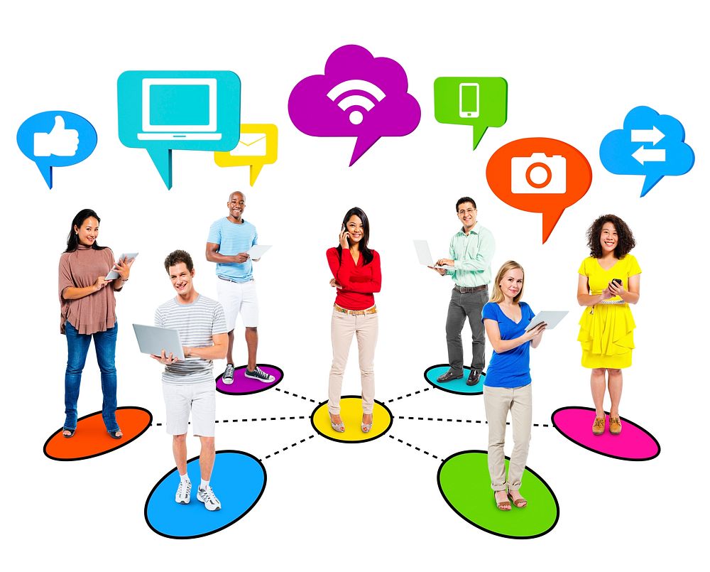 Multi-ethinic people social networking via modern technology.