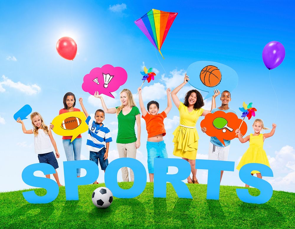 Multi-Ethnic Group of Mixed Age People and Sports Concept