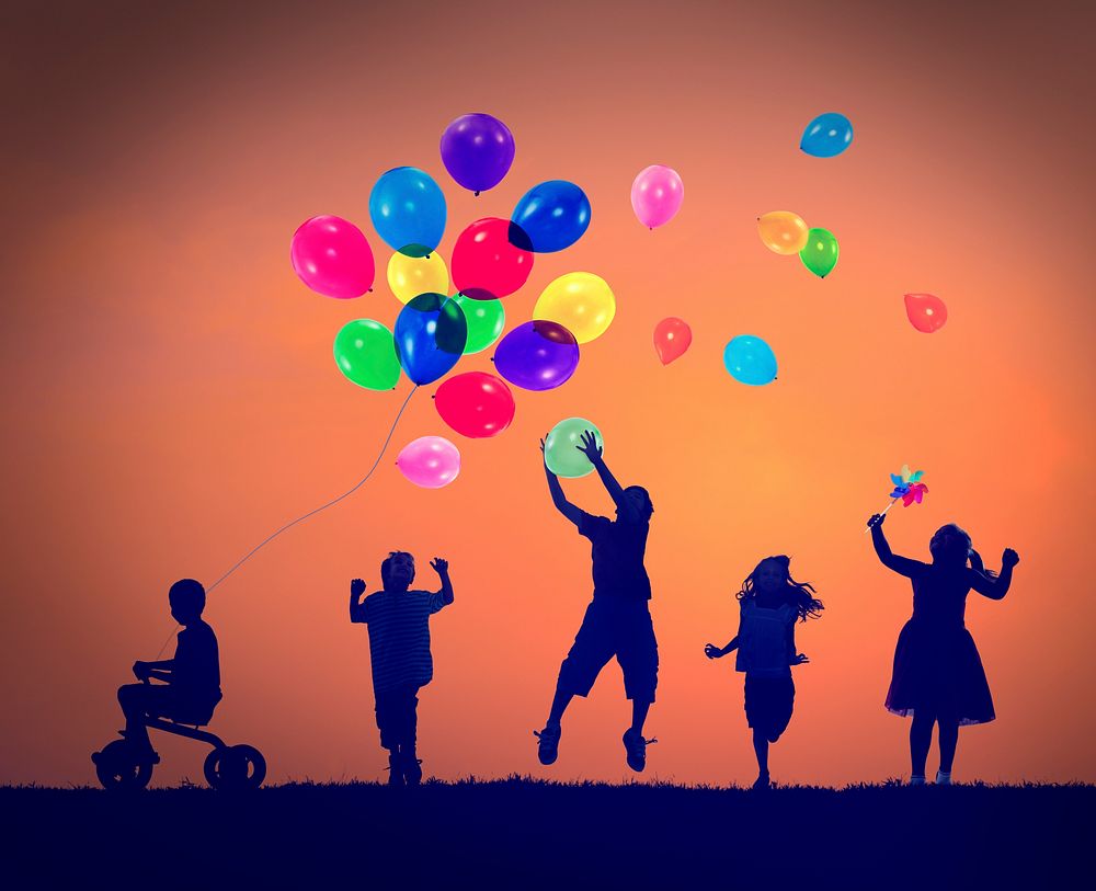 Balloon Children Child Childhood Cheerful Leisure Concept