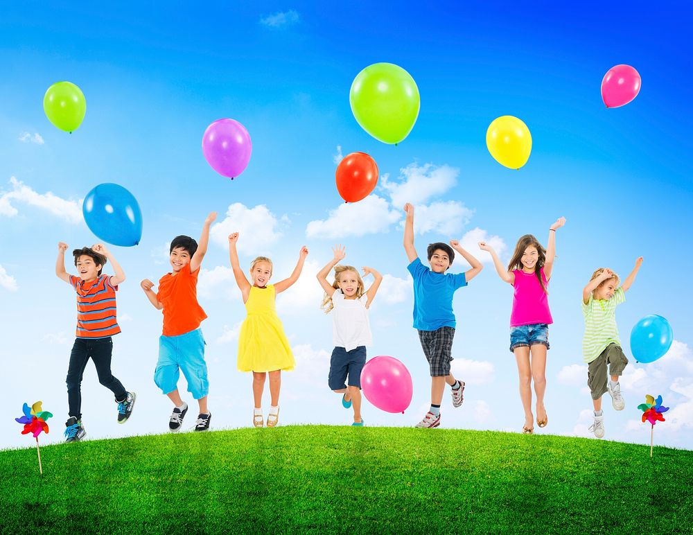 Children Kids Fun Summer Balloon Celebration Healthy Lifestyle