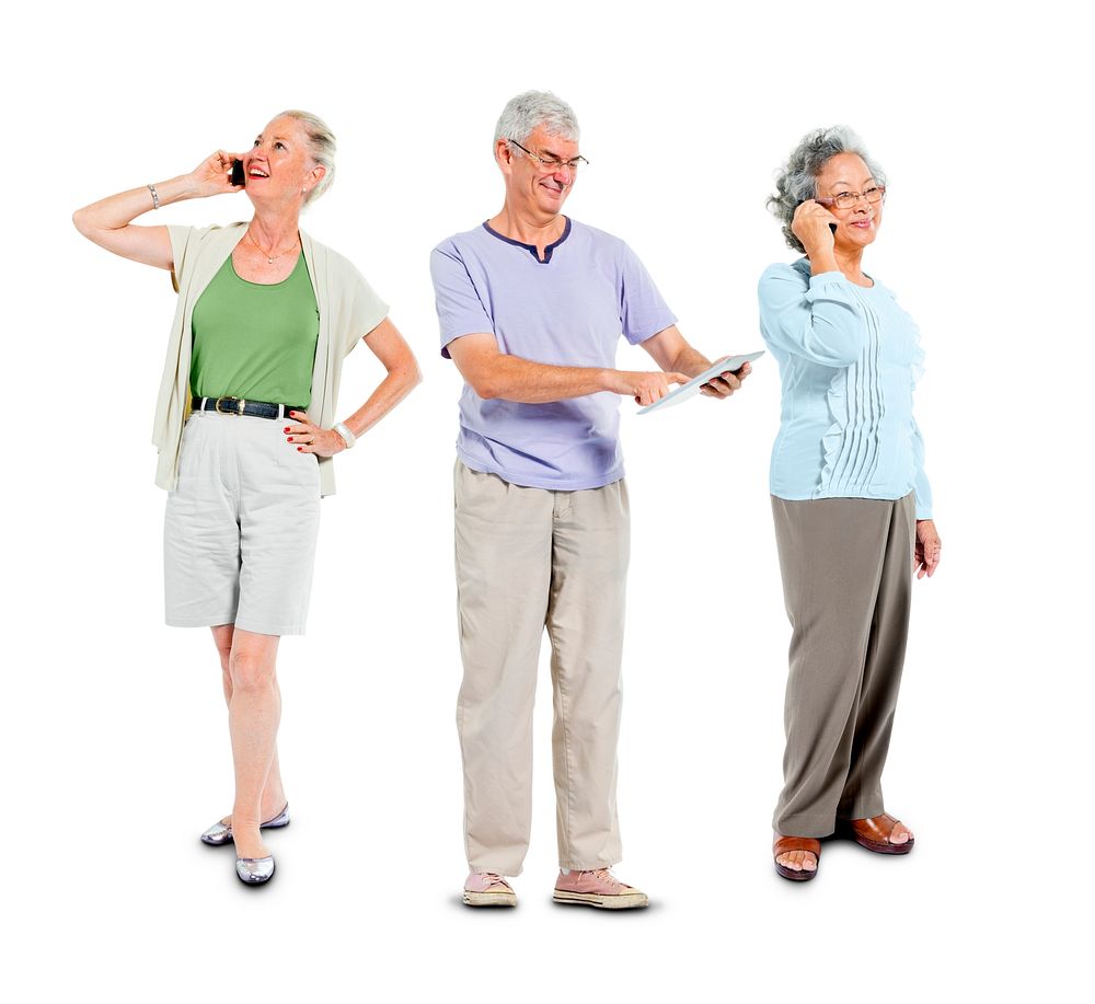 Senior Adults using communication device