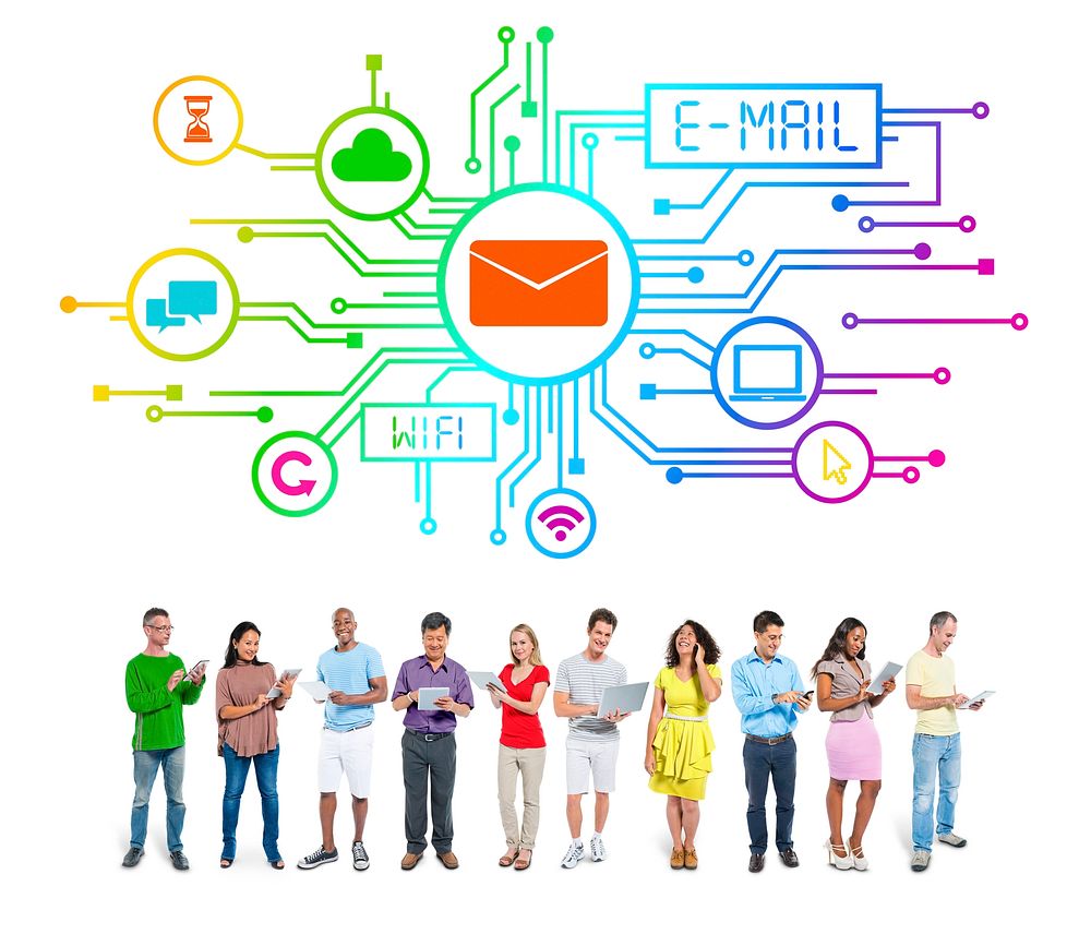 People Social Networking an E-Mail Concepts