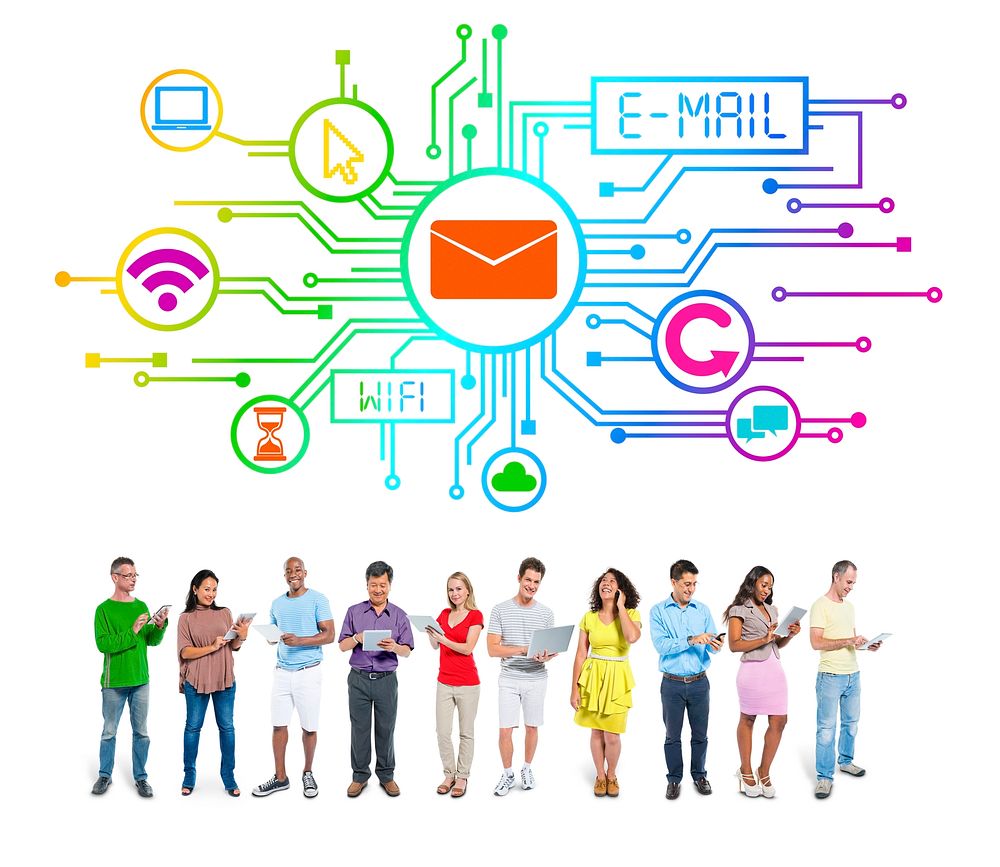 People Social Networking an E-Mail Concepts