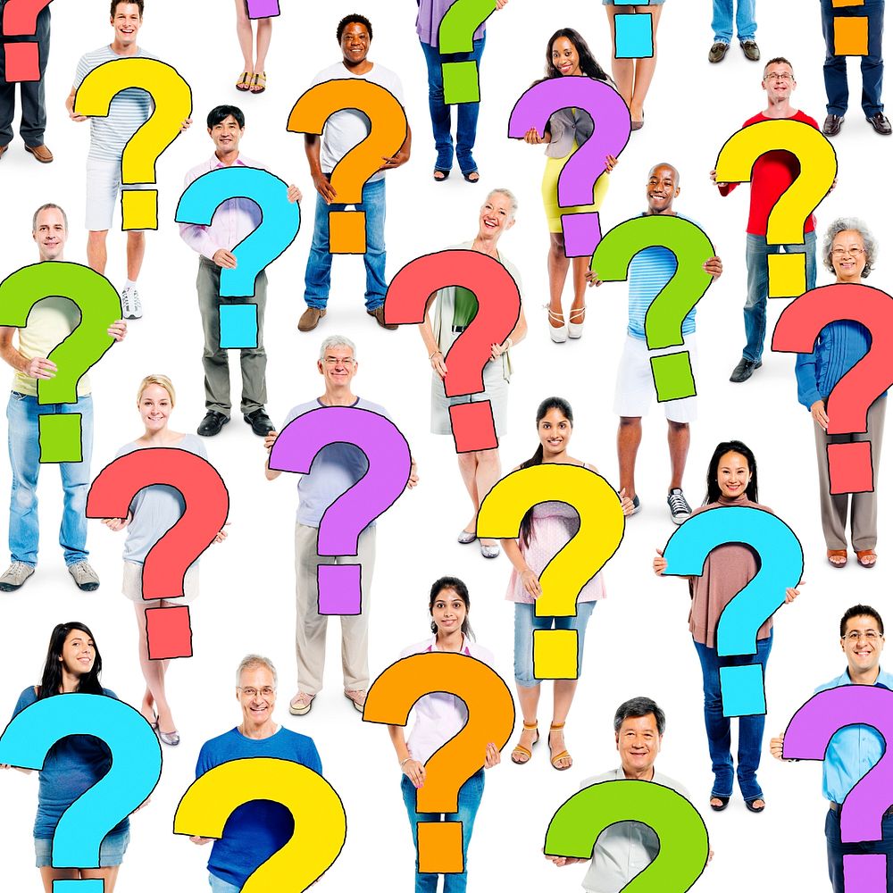 Multi-Ethnic Group of People Holding Question Mark