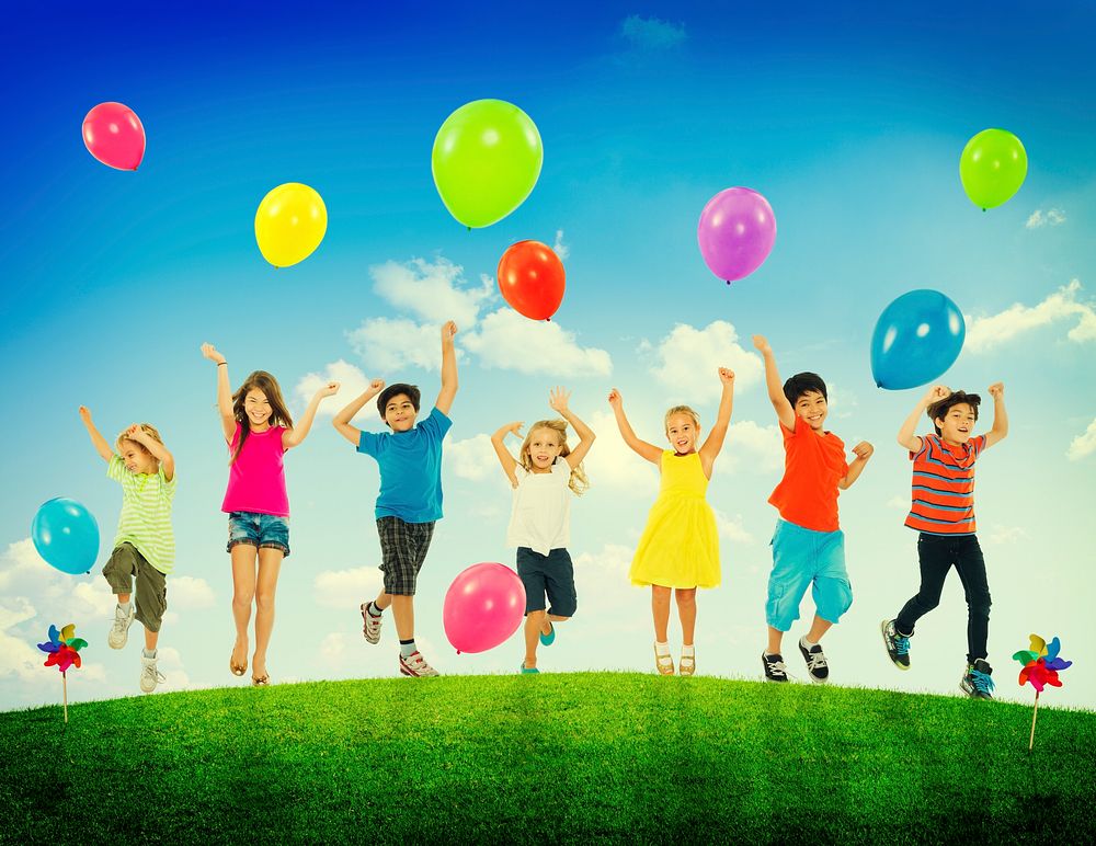 Children Kids Fun Summer Balloon Celebration Healthy Lifestyle