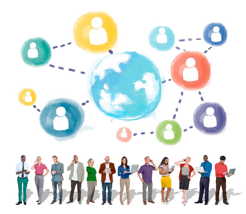 Global Communication Social Media Networking Concept