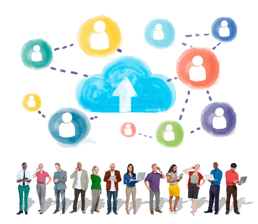 Cloud Networking Communication Connection Concept