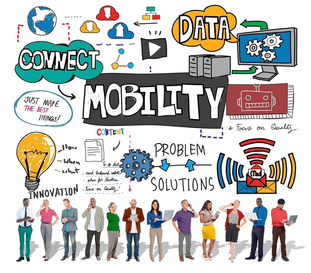 Mobility Trends Social Media Networking Connection Concept