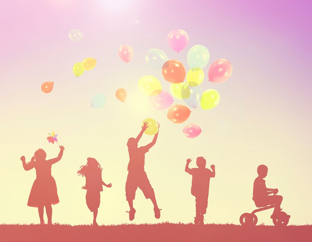 Balloon Activity Casual Cheerful Children Youth Concept