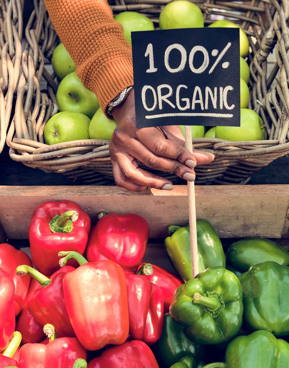 Greengrocer selling organic fresh agricultural Premium Photo rawpixel