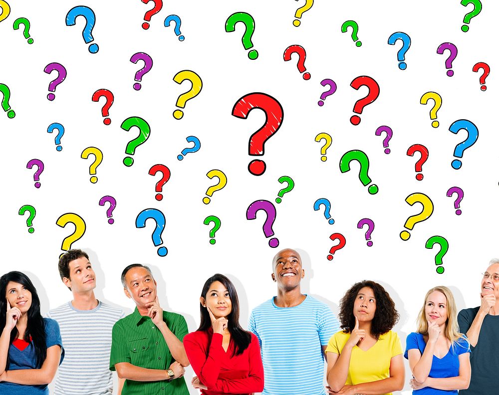 Group of People Asking Questions Information Concept