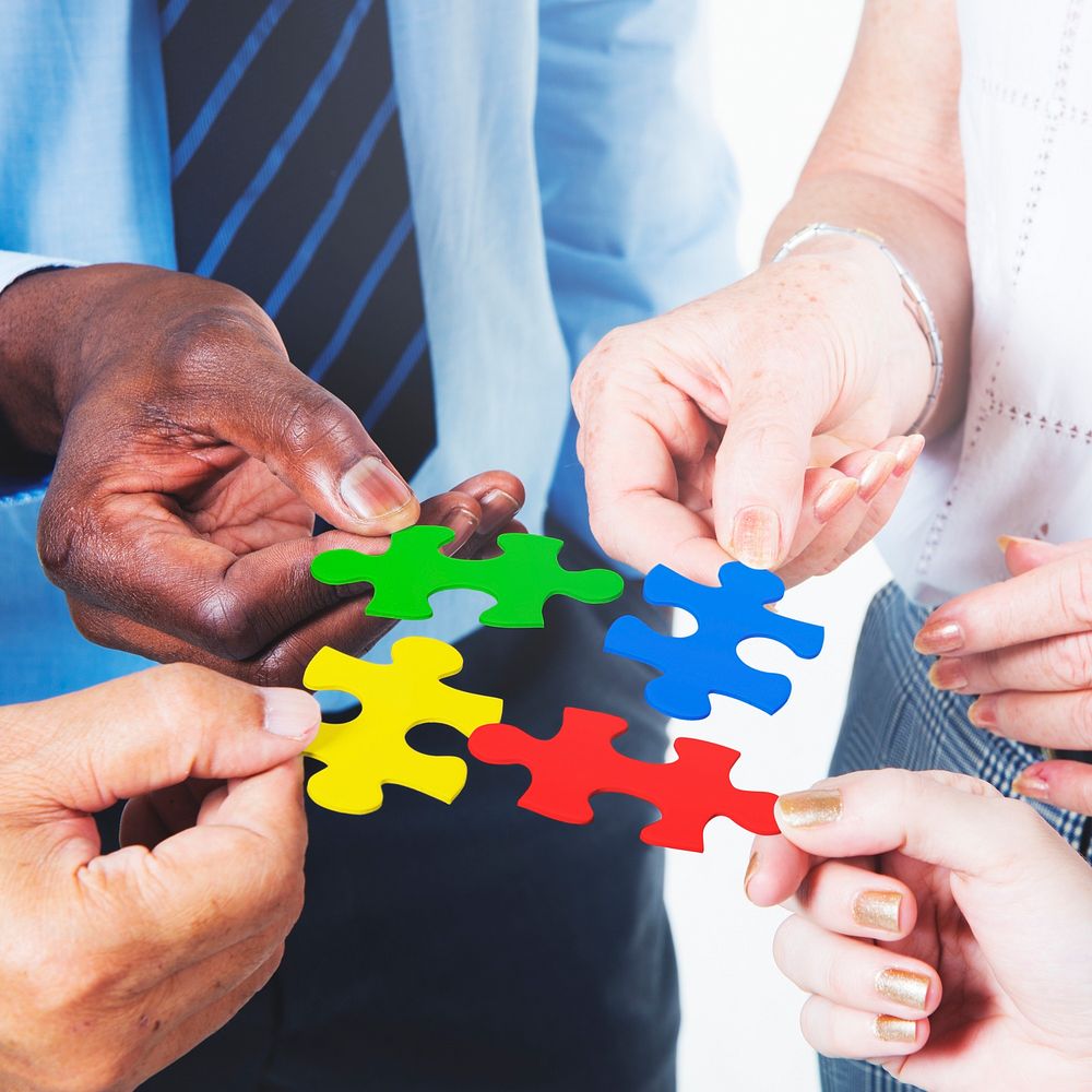 Business Connection Corporate Team Jigsaw Puzzle Concept