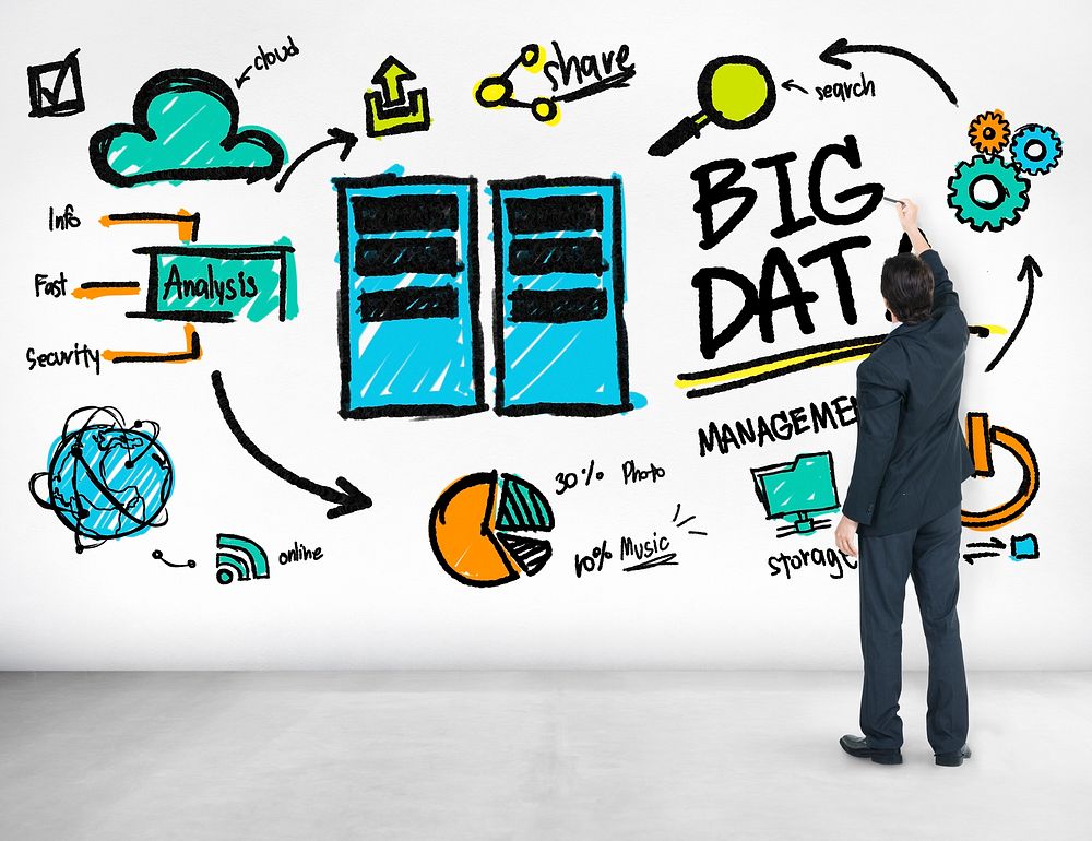 Businessman Big Data Corporate Ideas Writing Concept