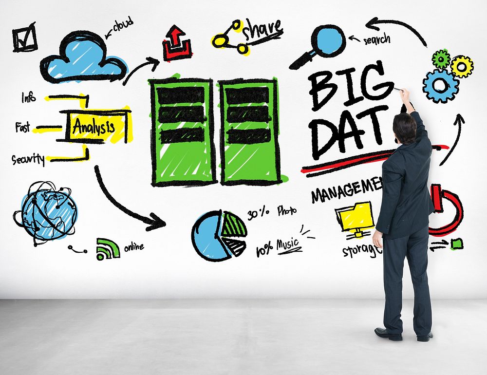 Businessman Big Data Corporate Ideas Writing Concept