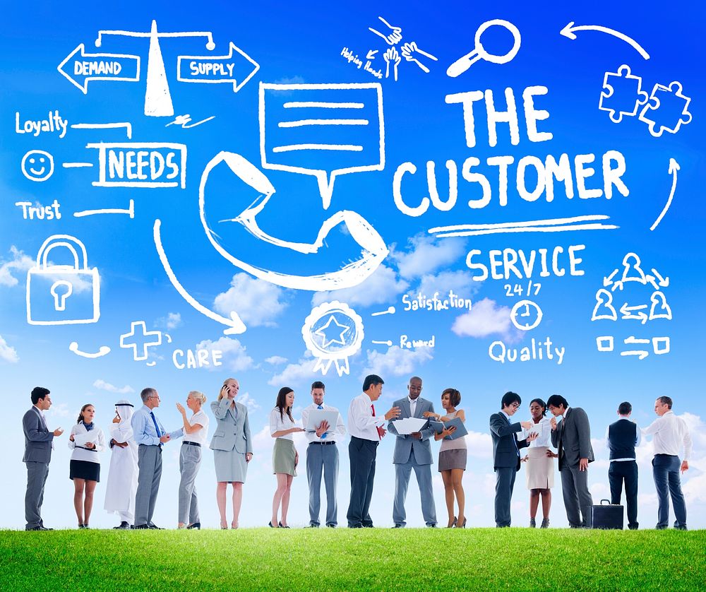 The Customer Service Target Market Support Assistance Concept