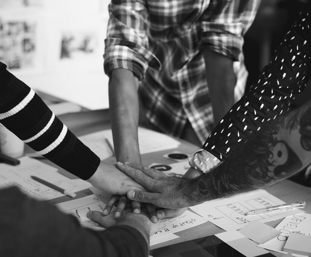 Group of people team support startup business