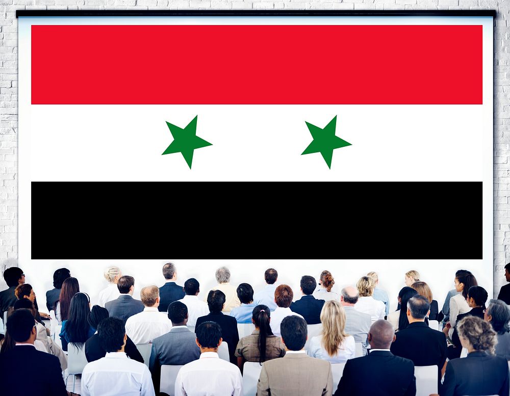 Syria National Flag Seminar Business Concept