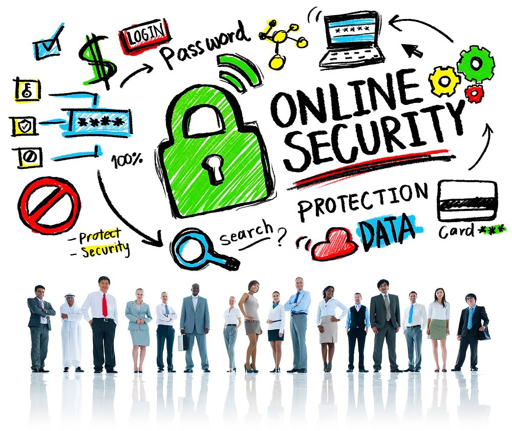 Online Security Protection Internet Safety Business People Concept