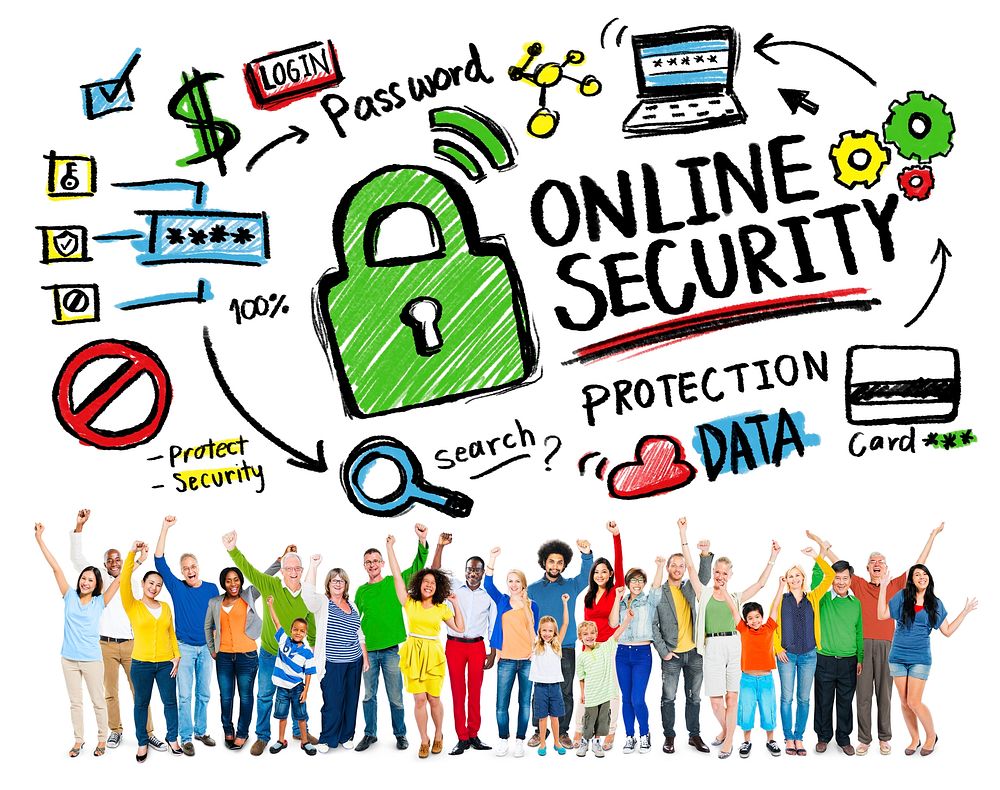Online Security Protection Internet Safety People Celebration Concept