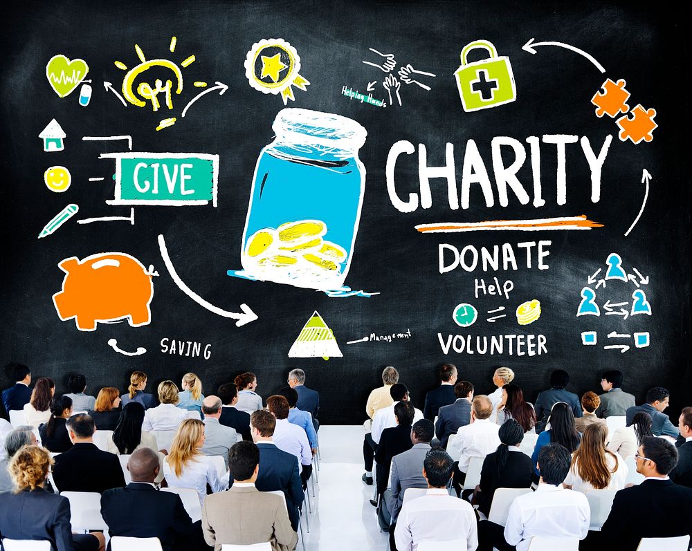 Business People Seminar Give Help Donate Charity Concept