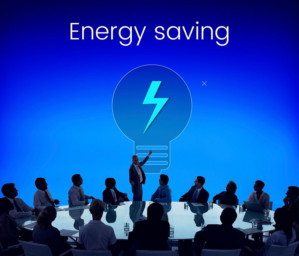 Power energy saving with lightbulb icon