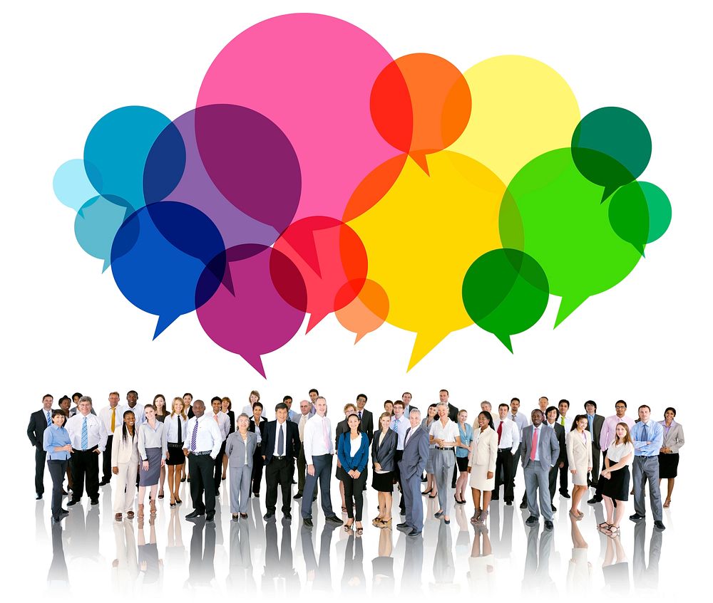 Business People Diverse Standing Communication Concept
