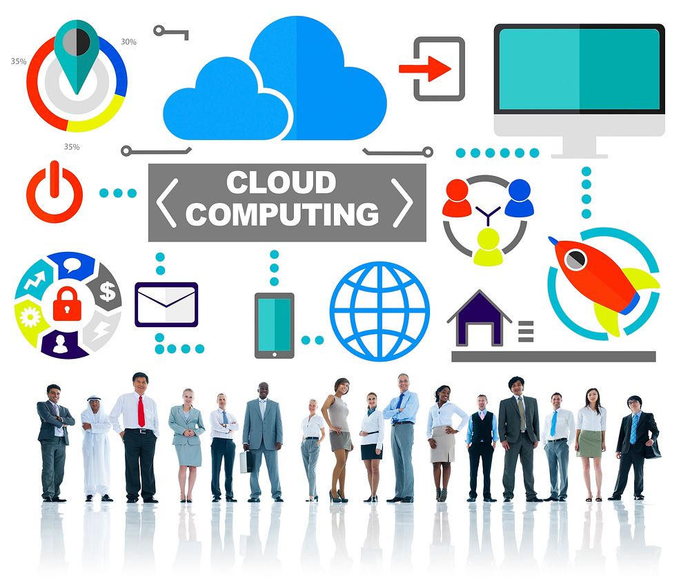 Business People Connection Global Communications Cloud Computing Concept