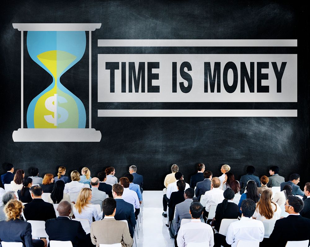 Time Money Hour Glass Business People Concept