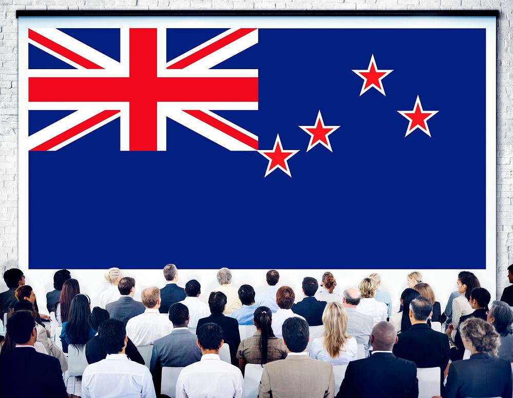 New Zealand National Flag Seminar Business People Concept
