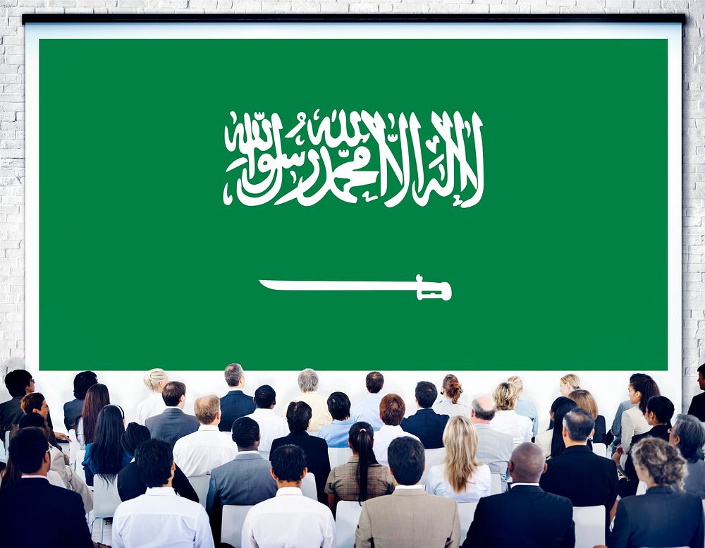 Saudi Arabia National Flag Seminar Business People Concept