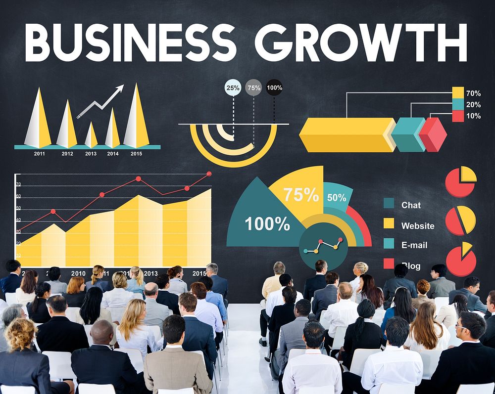 Business Growth Percentage Business Chart Concept