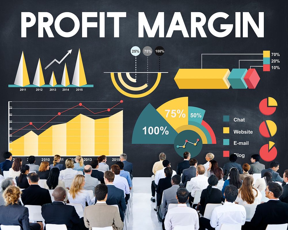 Profit Margin Percentage Business Chart Concept